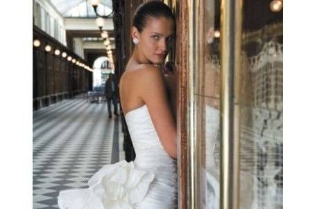 Rose macro nel vestito da sposa
