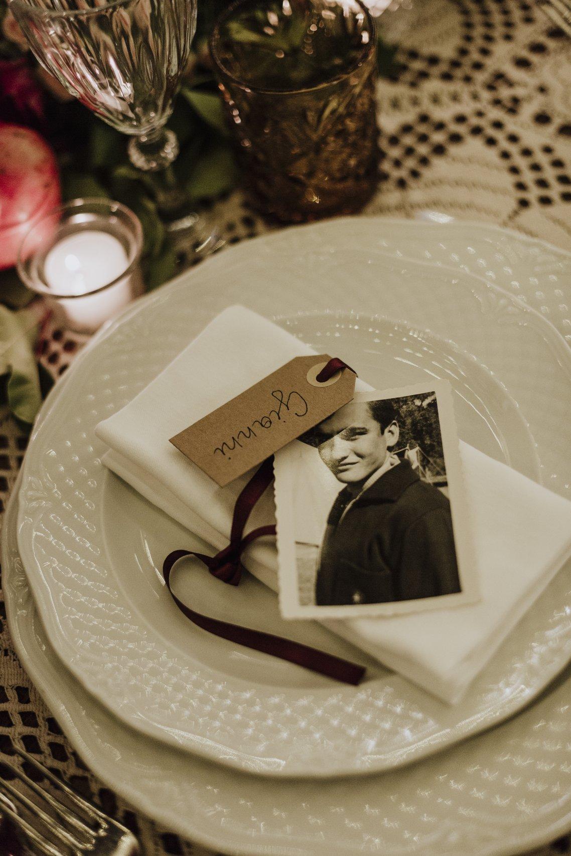 Segnaposto matrimonio vintage con foto