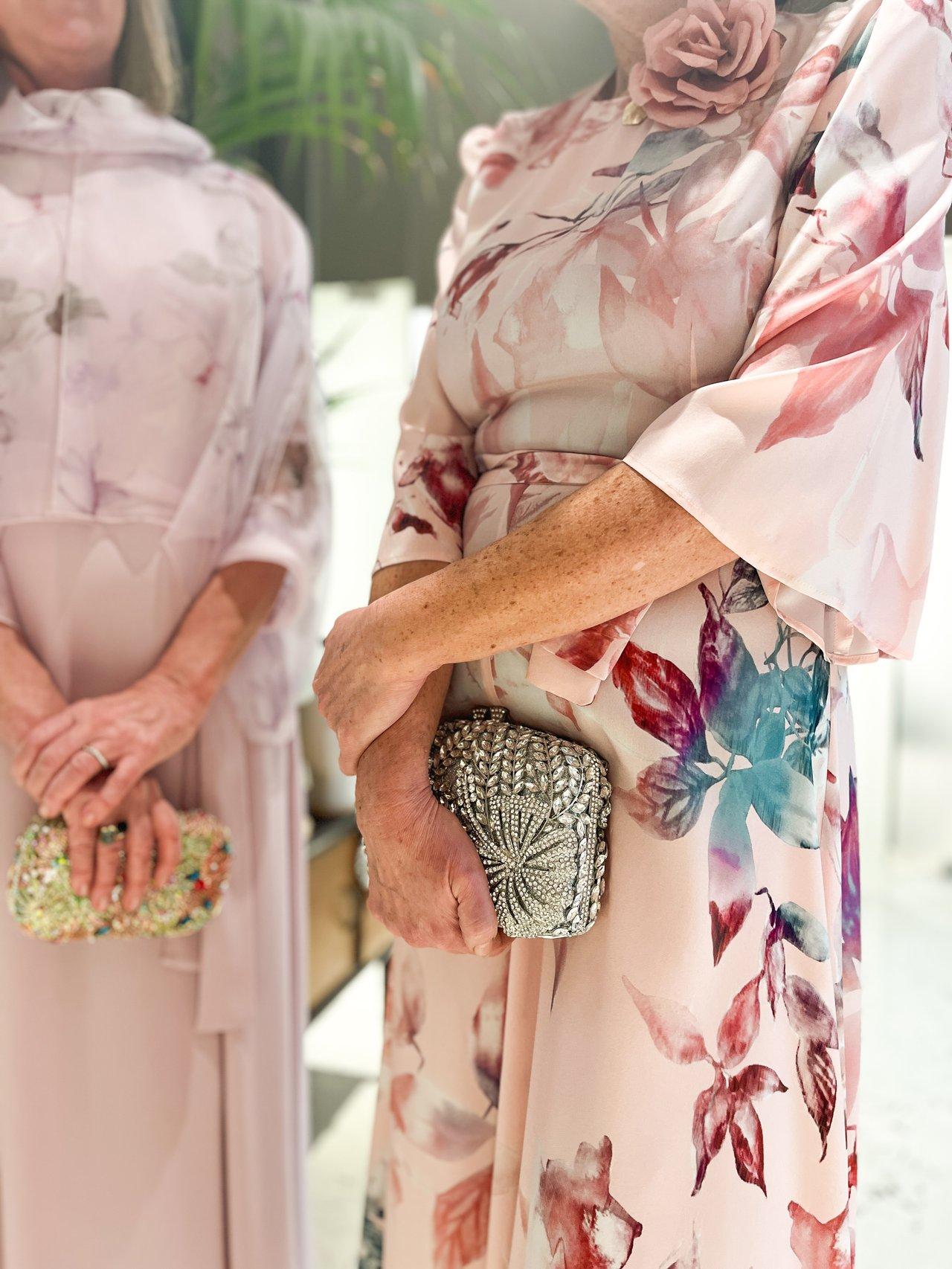 abito da cerimonia rosa in seta a fantasia- atelier vestiti da cerimonia