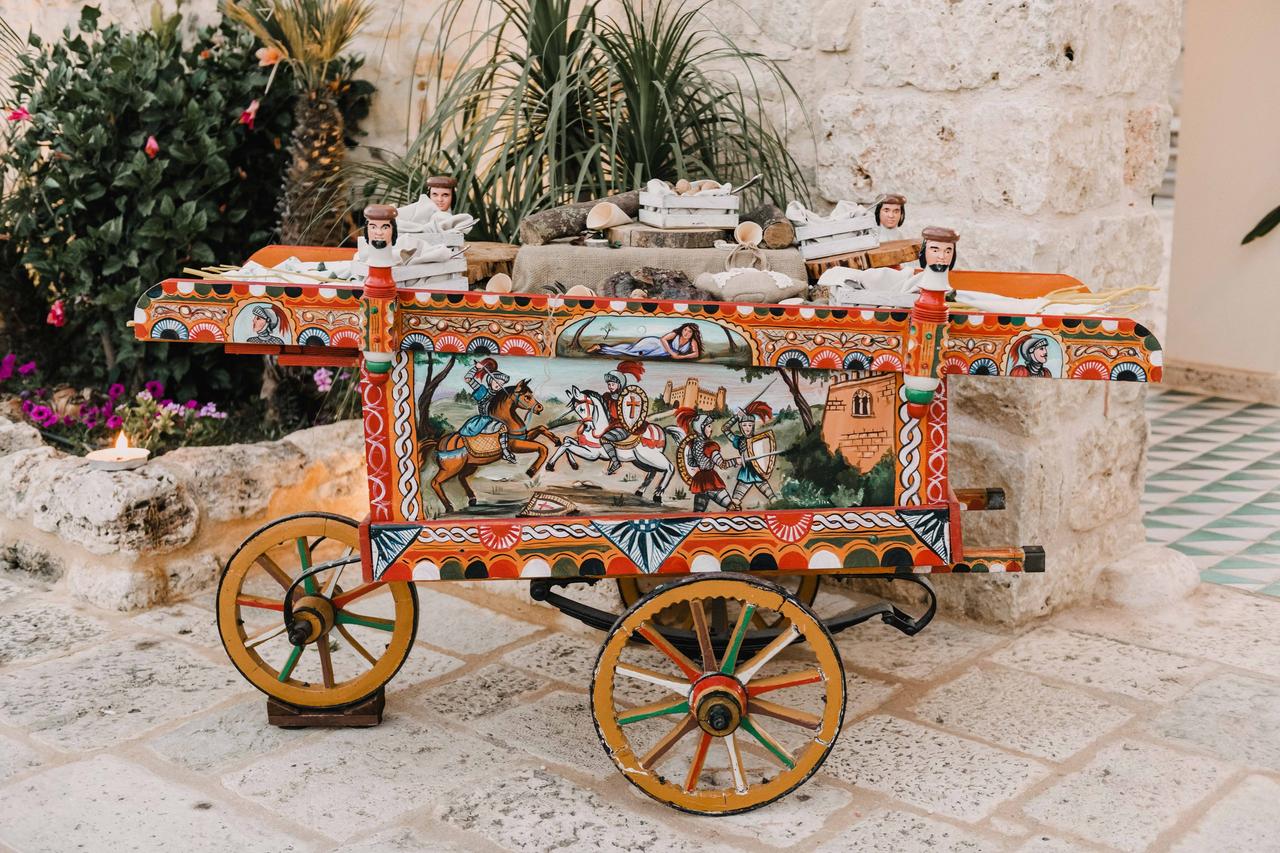 carretto siciliano allestito per sweet table