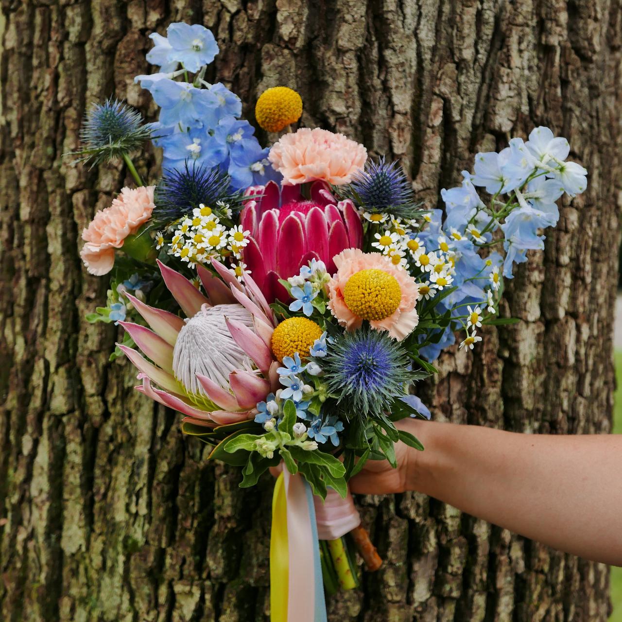 Cuscino Fiori Protea - LA TRAMA E L'ORDITO TESSUTI