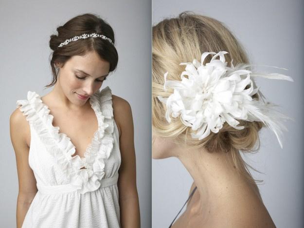 acconciature sposa capelli corti con cerchietto