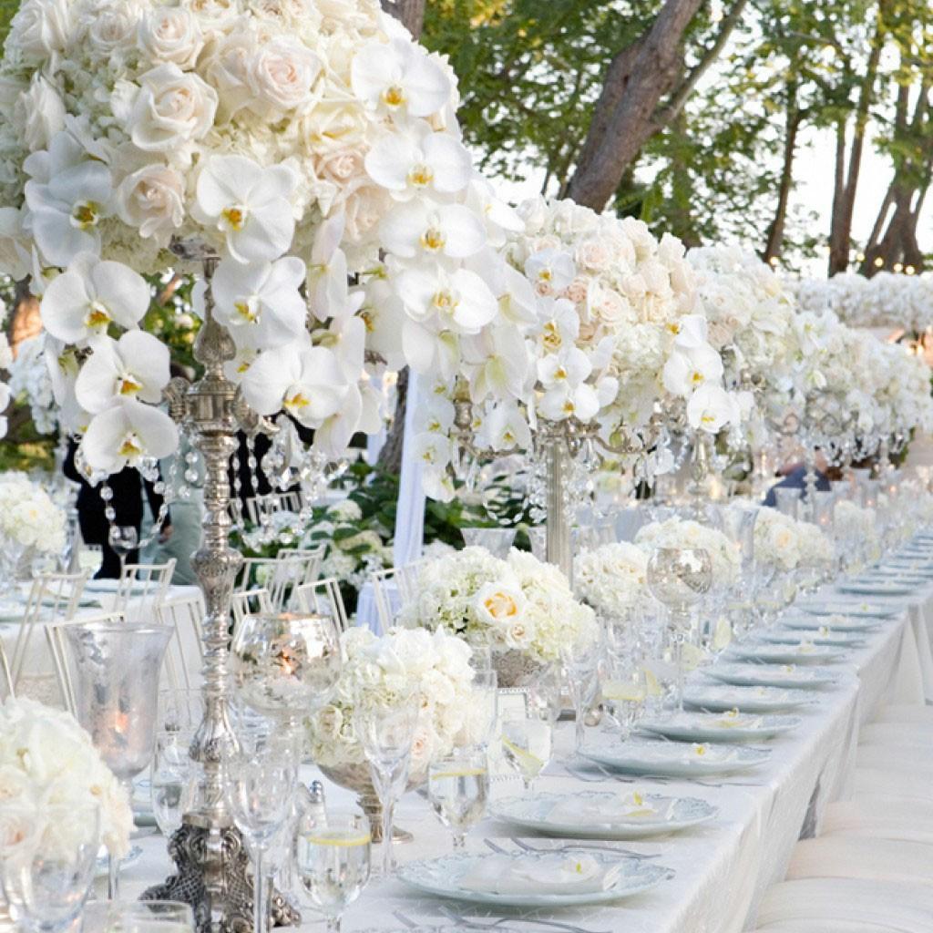 mise en place matrimonio bianco