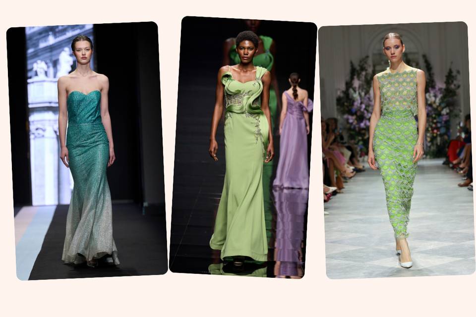 Abito verde e oro da cerimonia: 10 look da invitata da copiare per un matrimonio