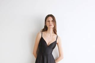 abito nero matrimonio midi