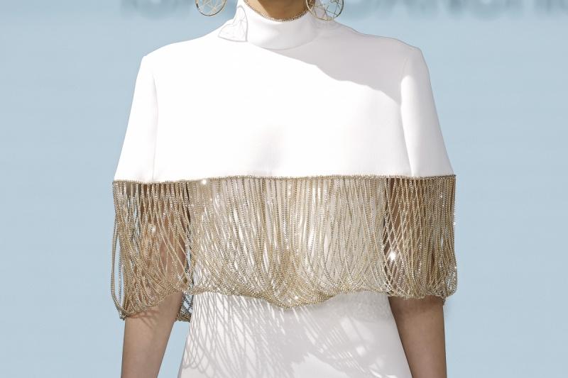 mantellina per abito da sposa inverno con frange di perline