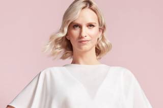 jumsuit da sposa con pantalone a palazzo e top in chiffon  in