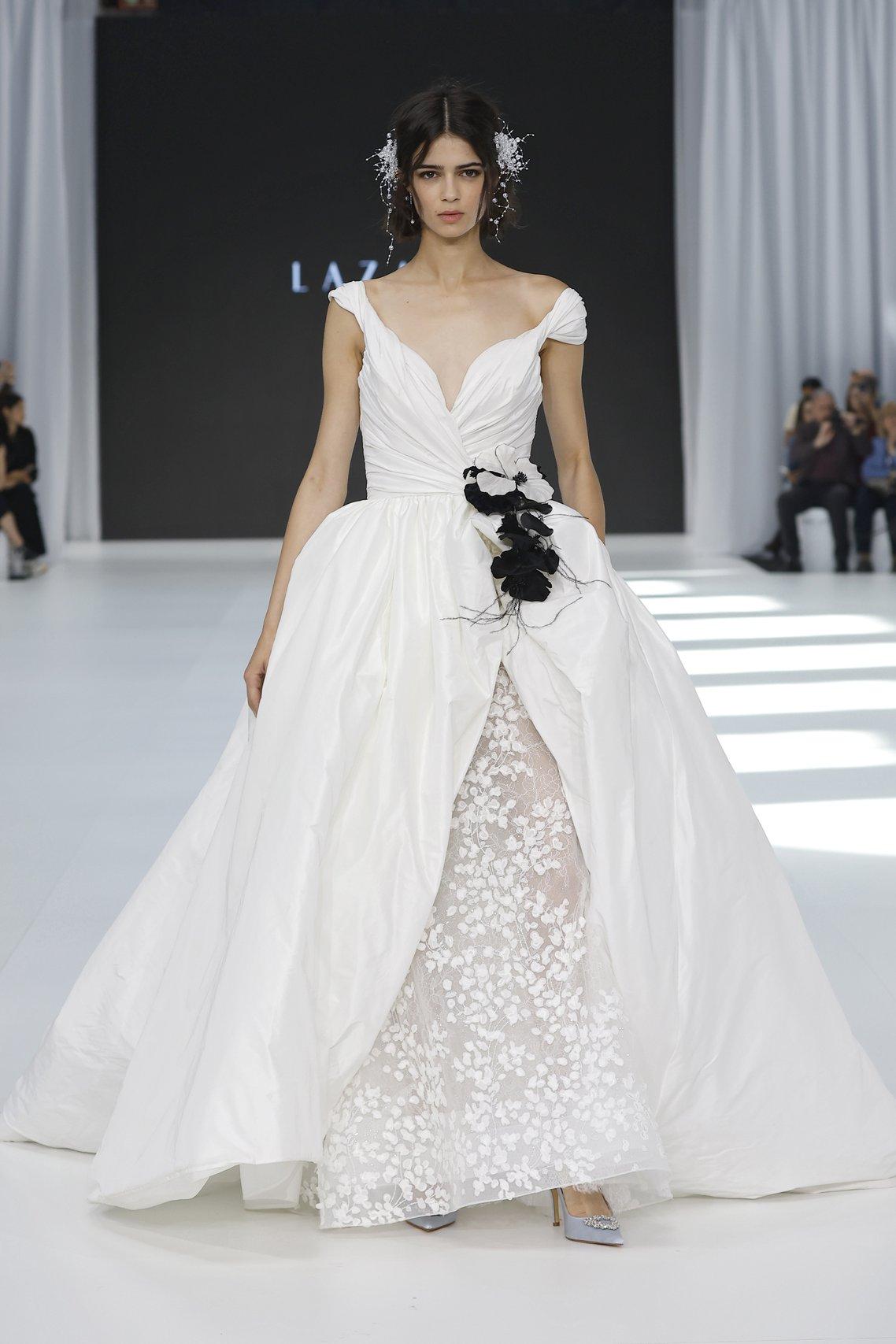abito da sposa 2 in 1 a principessa in mikado con sottogonna in pizzo a sirena