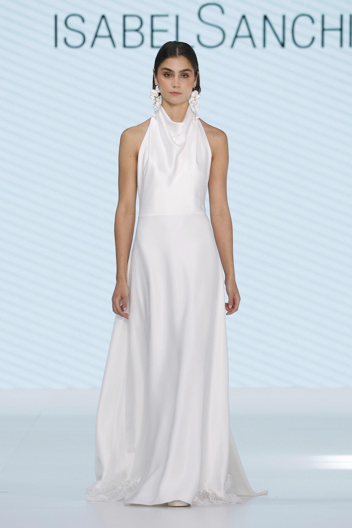 abito da sposa liscio in seta