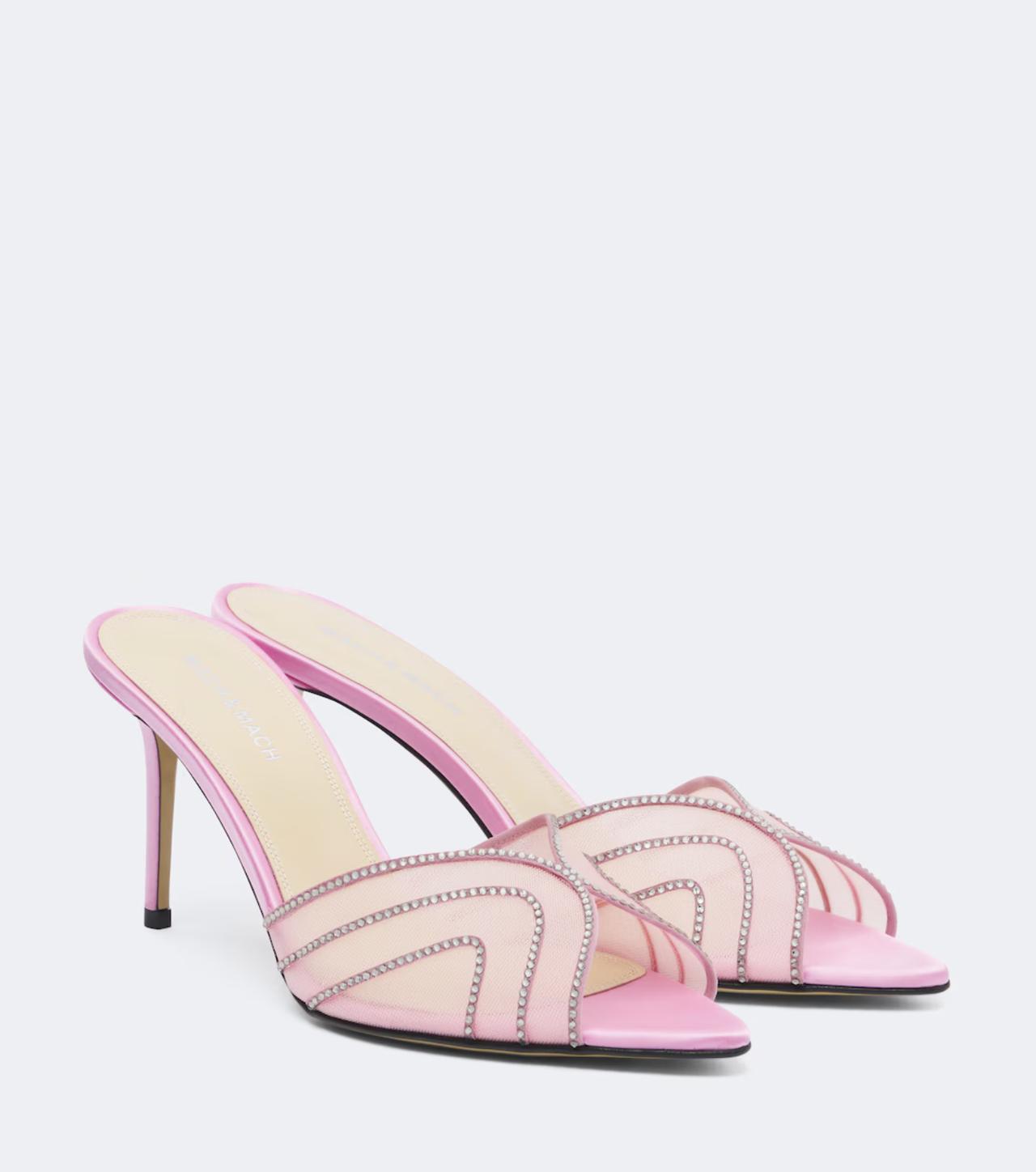sandali gioiello matrimonio sabot rosa con tomaia con cristalli