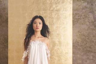Abito da sposa seconde nozze con dettagli floreali