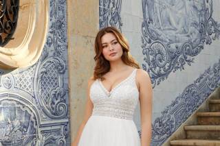 abito da sposa premaman taglio A-line con corpetto ricamato