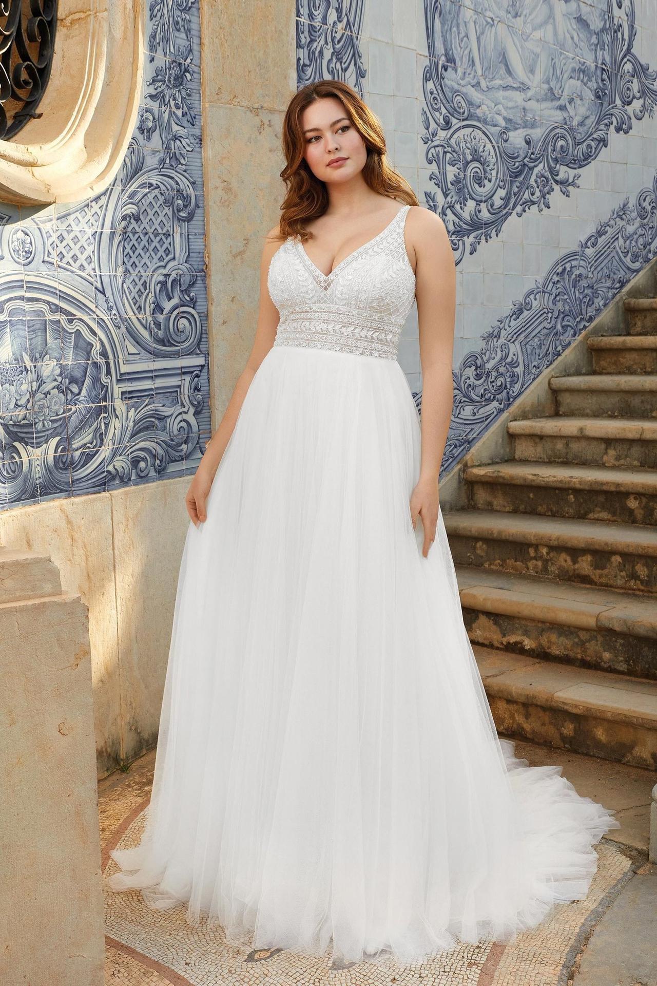 abito da sposa premaman taglio A-line con corpetto ricamato