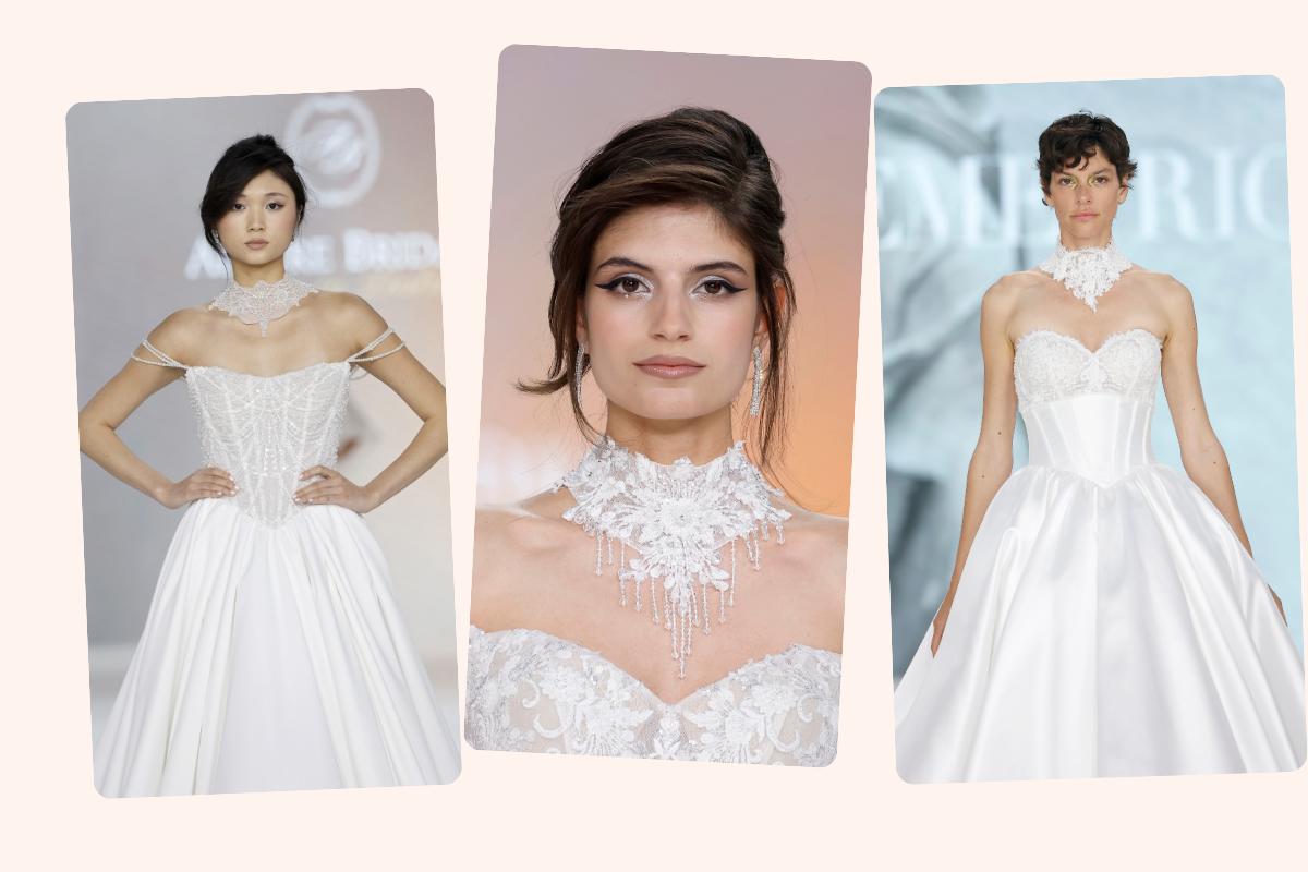 3 abiti da sposa invernali con colletto separato