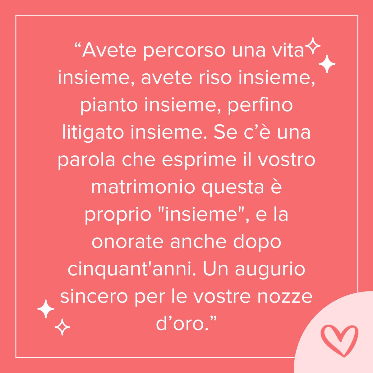 frase romantiche per auguri nozze d'oro