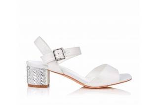 scarpe da sposa basse con tacco gioiello