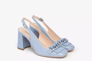 scarpe per matrimonio invitata slingback azzurre in vernice