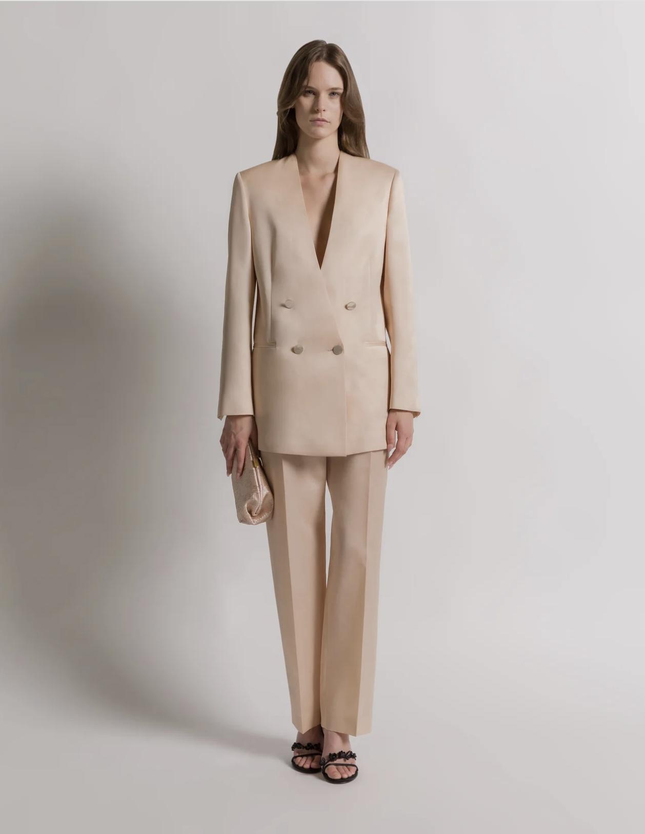 tailleur sorella sposa giacca color avorio e pantalone