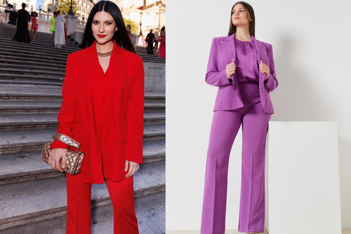 tailleur Laura pausini rosso