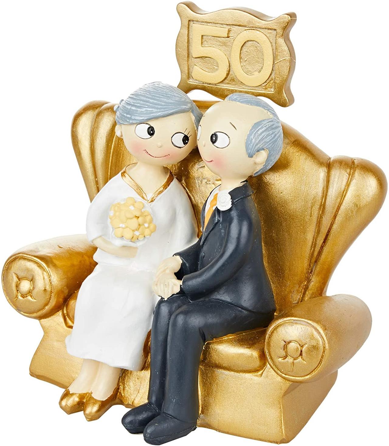Decorazione torta nuziale sposini, per anniversario nozze d'oro