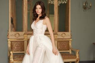 jumpsuit con sopragonna- abiti da sposa invernali