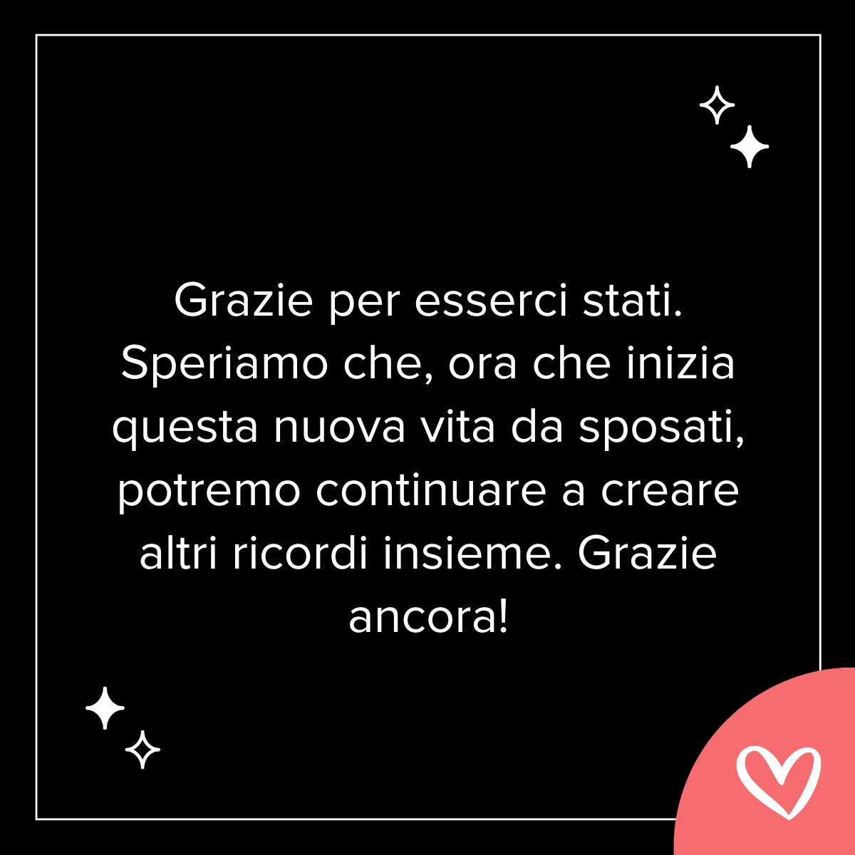 frasi ringraziamento matrimonio da inviare su Whatsapp