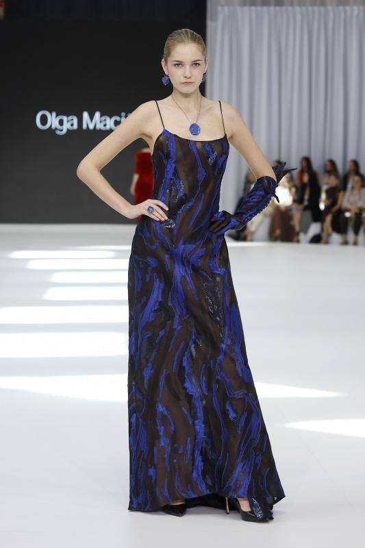 abito da sposa colorato lungo nero e blu elettrico