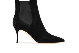 scarpe per matrimonio invitata stivaletto con tacco sottile in camoscio
