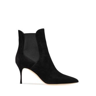 scarpe per matrimonio invitata stivaletto con tacco sottile in camoscio