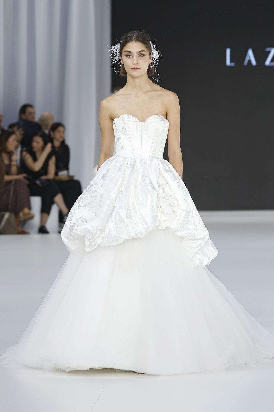 abito da sposa 2 in 1 con scollo a cuore, gonna a palloncino e gonna lunga sotto