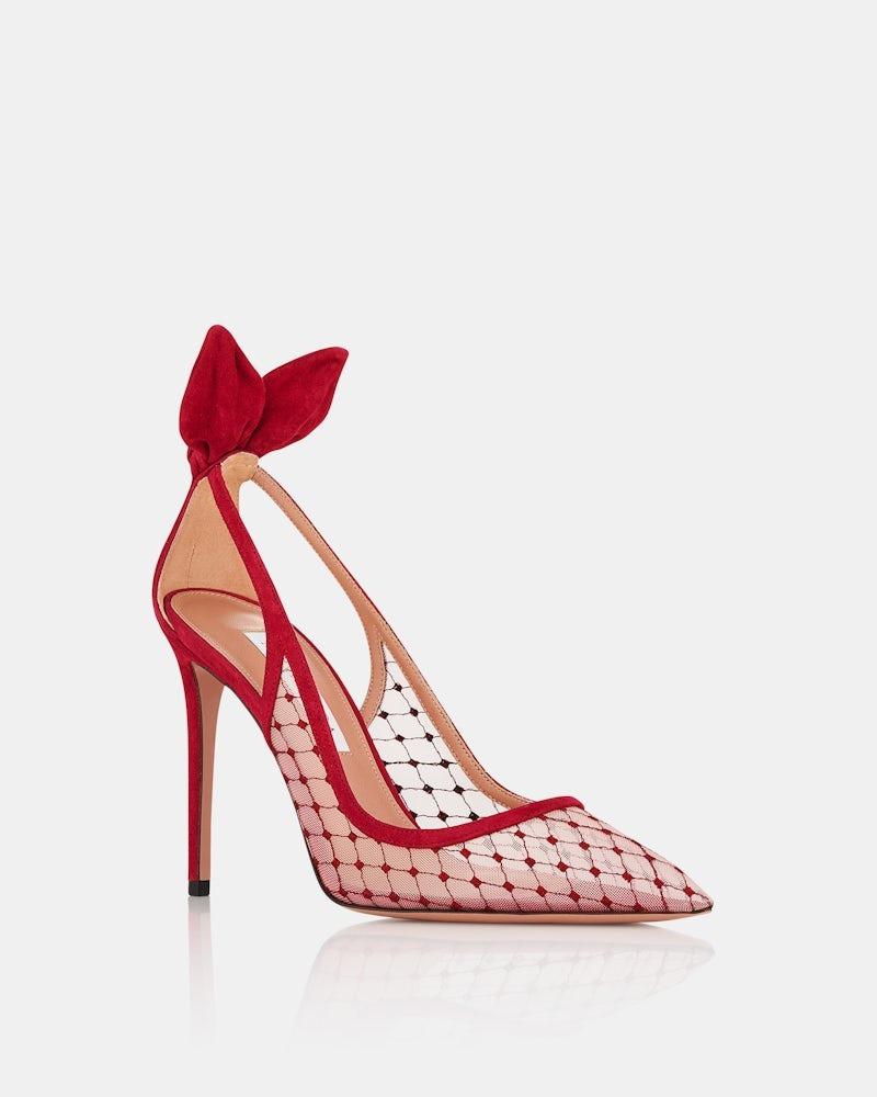 scarpe per matrimonio invitata décolleté con tacco alto e fiocco dietro la caviglia