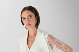 abito sposa matrimonio civile bianco giacca, gilet e shorts
