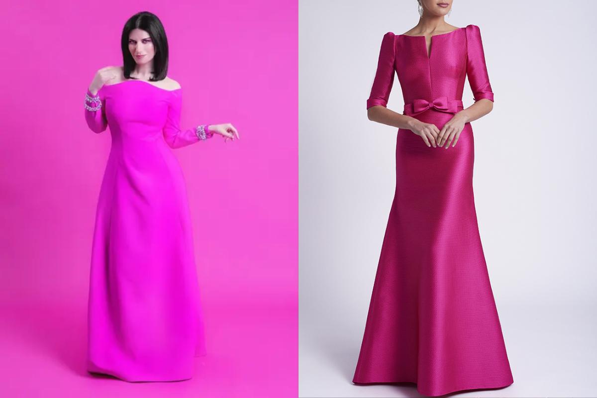 abito rosa shocking Laura Pausini