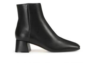scarpe per matrimonio invitata nere stivaletto con tacco medio largo