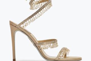 sandali gioiello per cerimonia a serpente, color oro con cristalli
