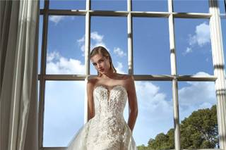 abito da sposa 2 in 1 in pizzo, scollo a cuore, a sirena con sopragonna