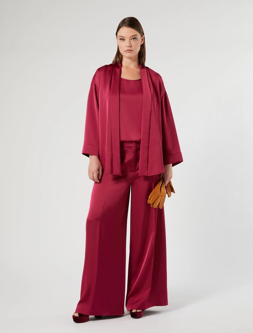 completo elegante curvy con pantalone a palazzo e giacca leggera