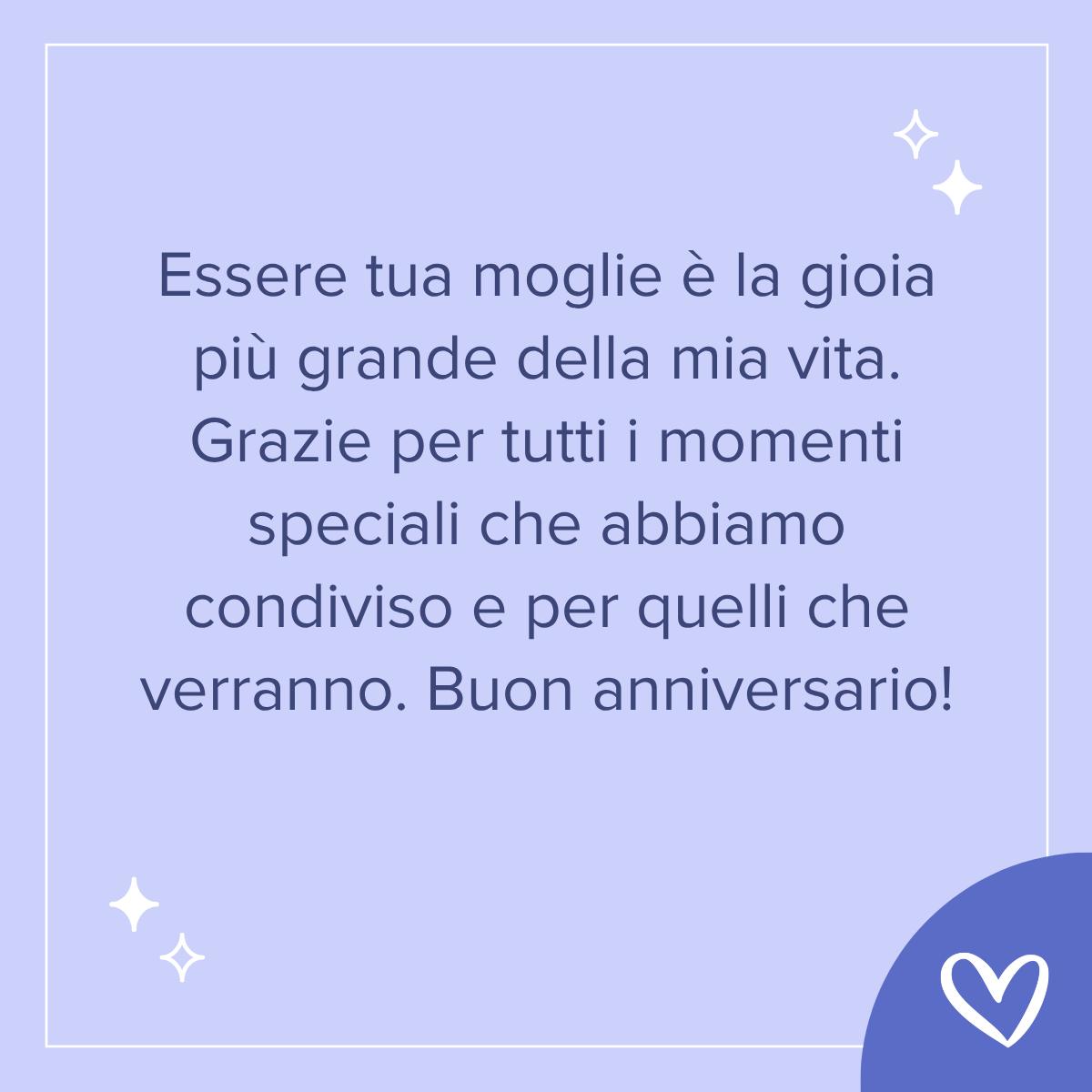 frase anniversario matrimonio da parte di una moglie