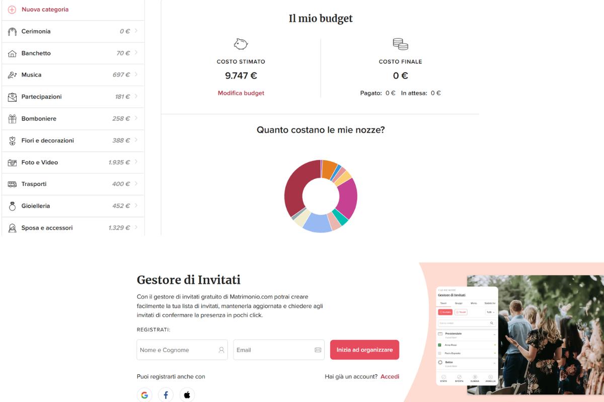 strumenti Matrimonio.com per organizzare il matrimonio