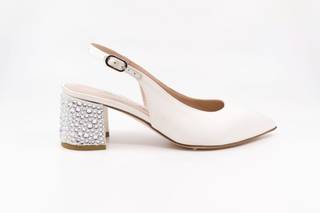 scarpe da sposa basse slingback con strass