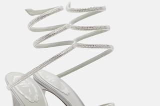 sandali gioiello matrimonio con cinturino a spirale con strass