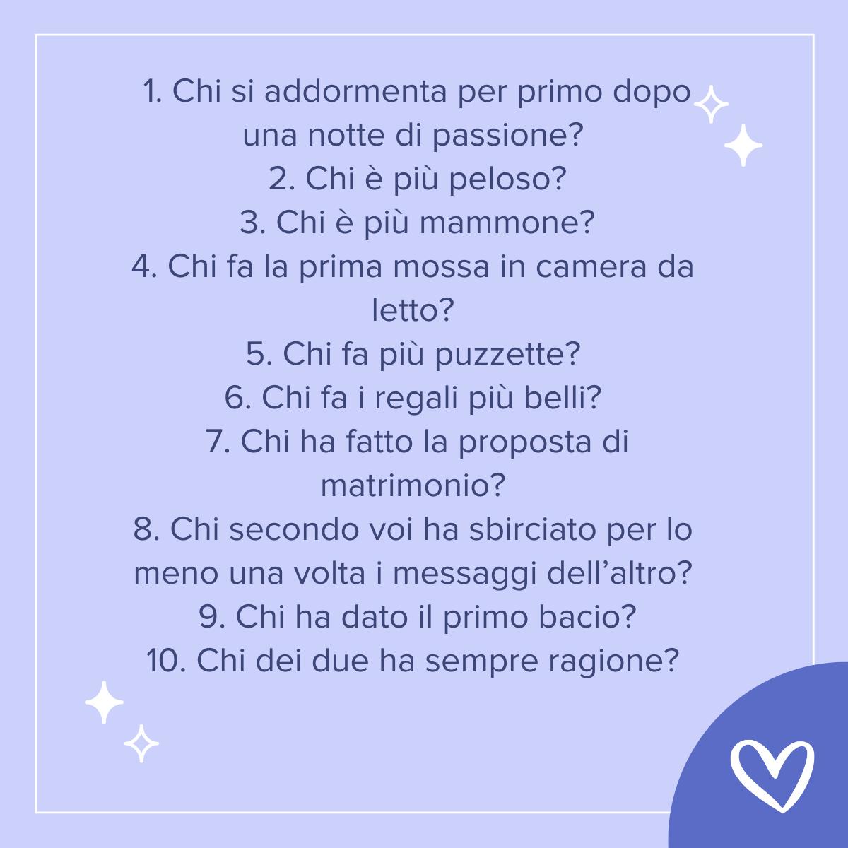 domande per il gioco della scarpa