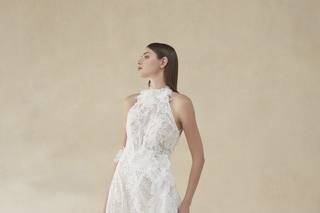 abito sposa scollo americana in pizzo