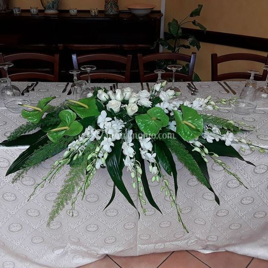 allestimento centrotavola matrimonio in giardino con tema bicicletta