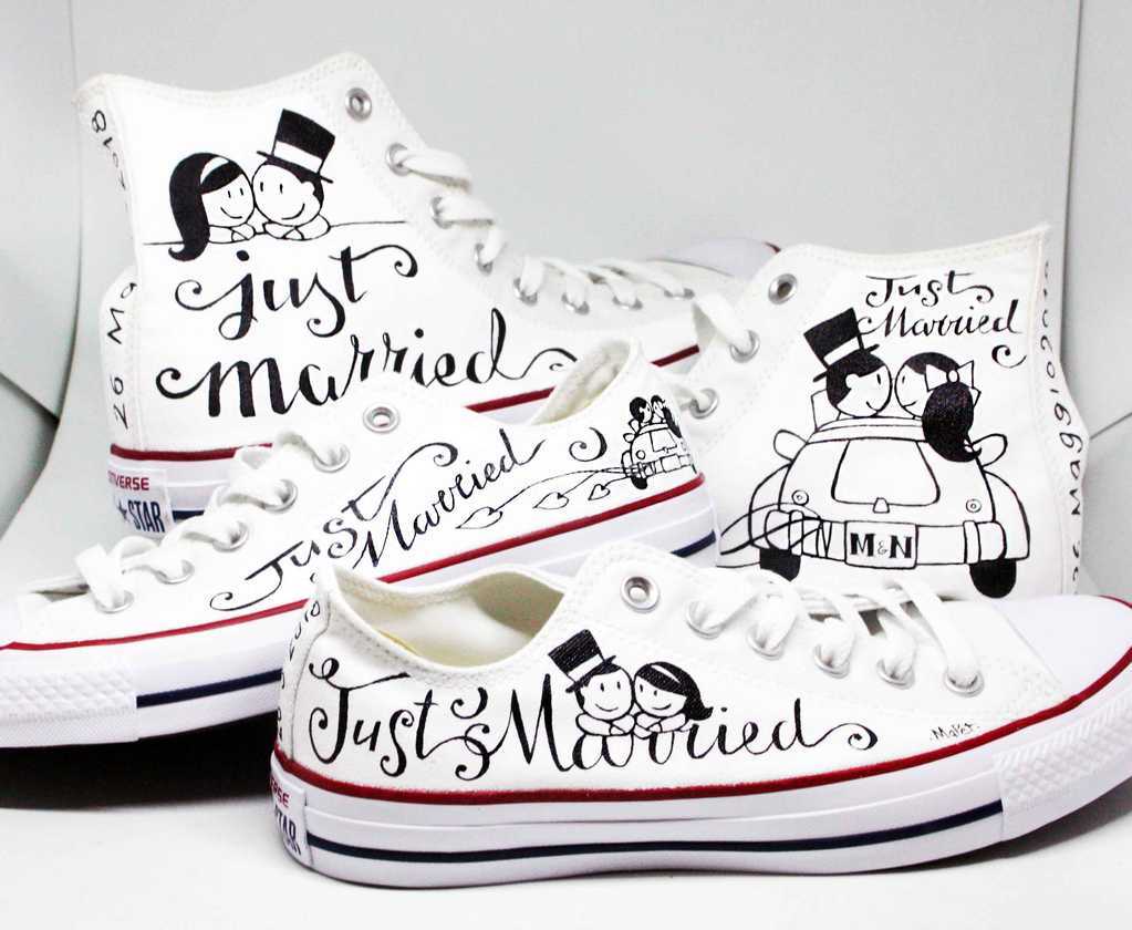 converse da sposa personalizzate