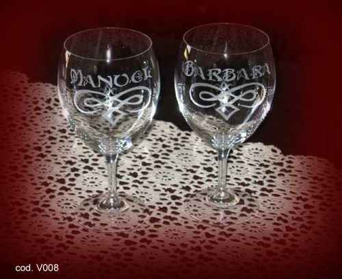 Calici in Cristallo con Incisione