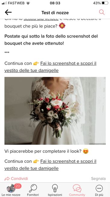 Fai lo screenshot e scopri il tuo bouquet 1