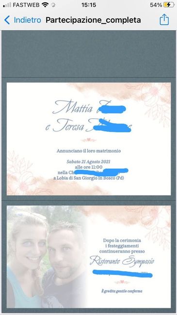Partecipazione completa con frase timbro e busta ❤️😍 - 5