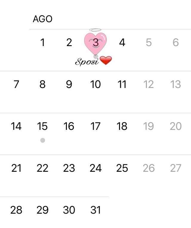 Sposine 2017, i nostri calendari - 1