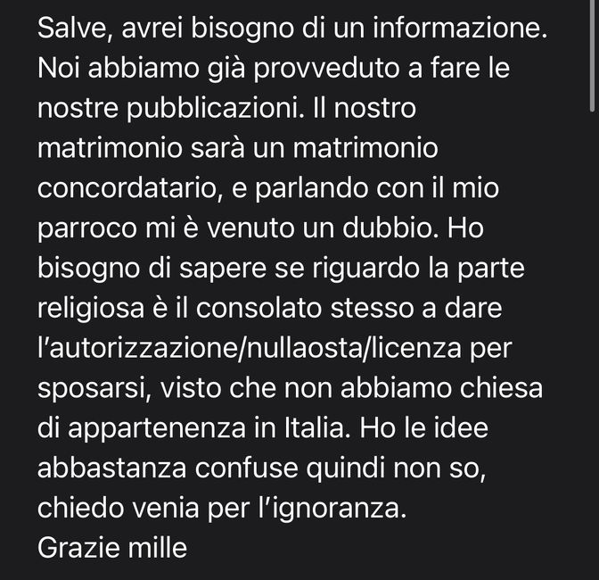 Iter/pratica matrimoniale 1